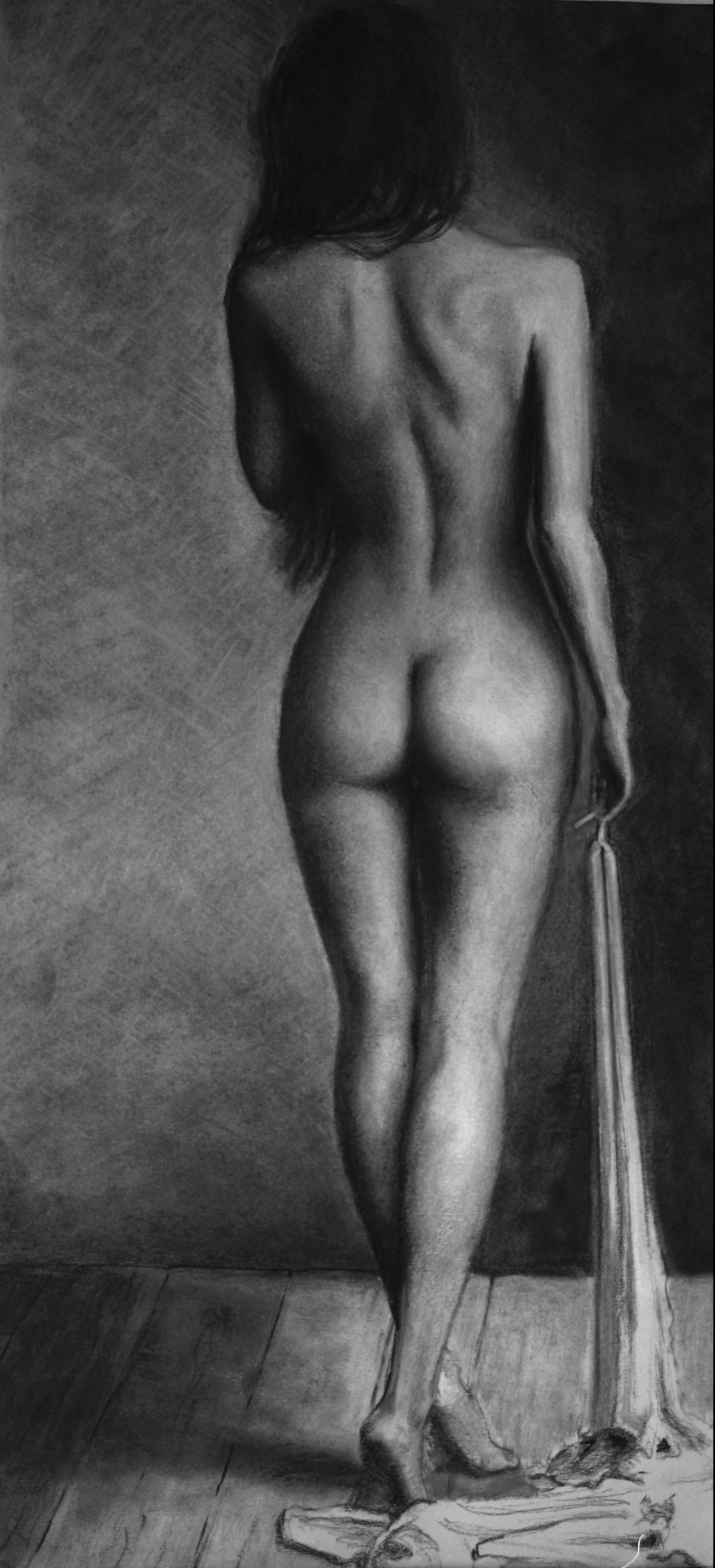After the Bath, monochrome artwork